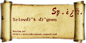 Szlovák Ágnes névjegykártya