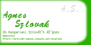 agnes szlovak business card